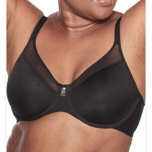 Bali Womens Black One Smooth U Bra 40DD Underwire Full Coverage Ultralight New